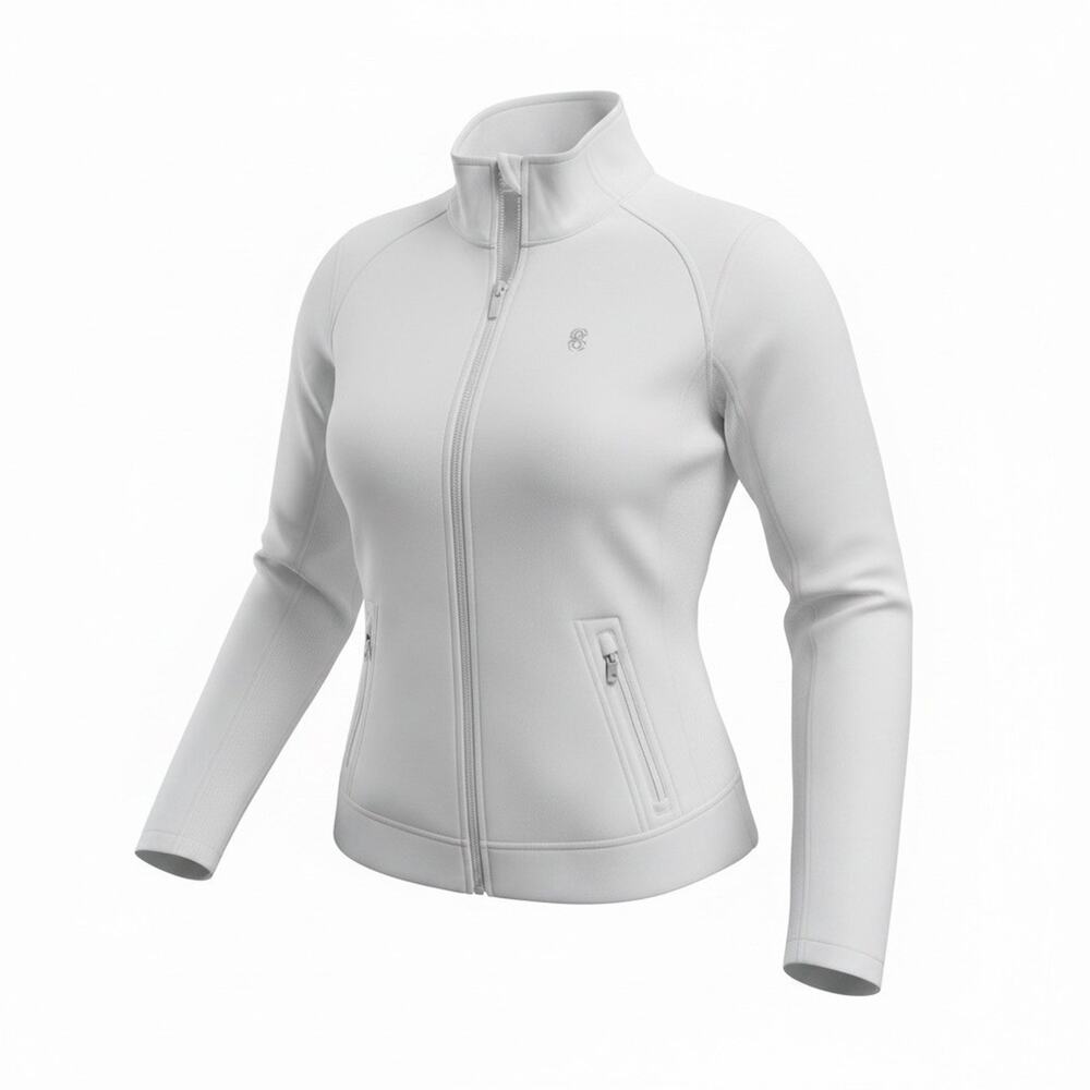 Spyder Core Sweater Jacket Womens Large Full Zip White Purple Ski Fleece L